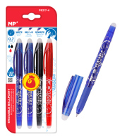 MP σετ στυλό διαρκείας PE217-4 erasable 0.7mm διάφορα χρώματα 4τμχ