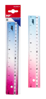 MP πλαστικός χάρακας PL019-2 8"/20cm διάφανος/πολύχρωμος