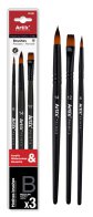 ARTIX PAINTS σετ πινέλων ζωγραφικής PP281 μαύρο 3τμχ