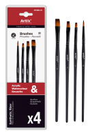 ARTIX PAINTS σετ πινέλων ζωγραφικής PP389-01 μαύρο 4τμχ