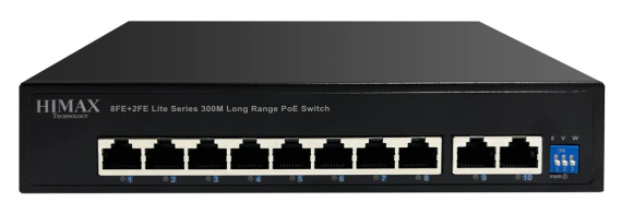 HIMAX PoE switch PS1802E-L 8x Ethernet PoE & 2x Ethernet θύρες έως 100Mbps