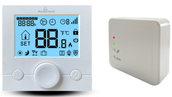 Powertech Ψηφιακός Θερμοστάτης Χώρου Αερίου RF PT-1046 Λευκός