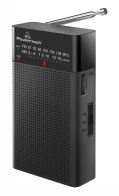 POWERTECH φορητό ραδιόφωνο PT-1245 με πτυσσόμενη κεραία μαύρο