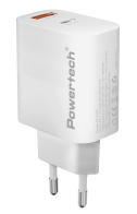 POWERTECH φορτιστής τοίχου PT-1493 USB/USB-C 20W λευκός