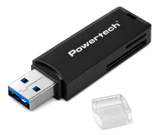 POWERTECH card reader PT-1605 για SD & micro SD USB 3.0 5Gbps μαύρο