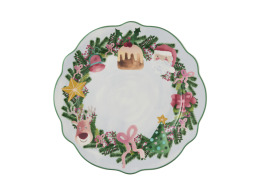 Maxwell & Williams Πιάτο 20cm Γαλάζιο Scallop Rim Tis The Season σε Συσκευασια Δώρου -Πορσελάνη