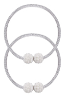 ROXXANI δέστρα κουρτίνας RXN-0024 μαγνητική 43cm γκρι 2τμχ