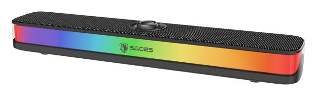 SADES soundbar Posevolt με RGB φωτισμό 10W Bluetooth & USB-C/USB μαύρο