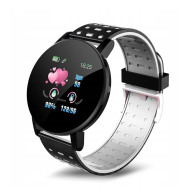 SPM Smartwatch 43mm 119 Plus με Παλμόγραφο Μαύρο - Λευκό