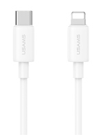 USAMS καλώδιο Lightning σε USB-C US-SJ712 30W 480Mbps 1m λευκό