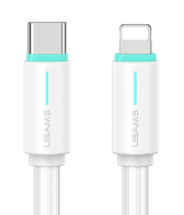 USAMS καλώδιο Lightning σε USB-C US-SJ735 30W 480Mbps 1m λευκό