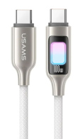 USAMS καλώδιο USB-C SJ750 100W 480Mbps 1.2m λευκό