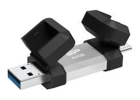 SILICON POWER USB Flash Drive C51 USB/USB-C 64GB 120MBps ασημί