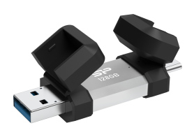 SILICON POWER USB Flash Drive C51 USB/USB-C 128GB 120MBps ασημί