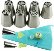 Sugar Love Σετ 12 Τεμαχίων  Ανοξείδωτες Μύτες Σακούλα Ζαχαροπλαστικής Βουρτσάκι Καθαρισμού