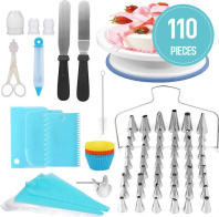Σετ Ζαχαροπλαστικής 110 τεμ. (περιστρεφόμενη,μύτες,εργαλεία)