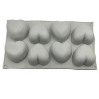 Φόρμα Σιλικόνης Καρδιά 8 Θέσεων Γκρι 29,9Χ17,5Χ3,5 εκ