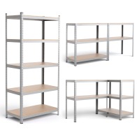 Costway Ρυθμιζόμενη Μεταλλική Ραφιέρα 5 Επιπέδων TL34072SL