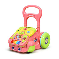 Costway Περπατούρα Δραστηριοτήτων με Μουσική 2 σε 1 35.5 x 43 x 46-53 cm Χρώματος Κοραλί Costway TY578529