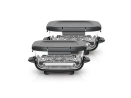 NINJA 2τμχ Γυάλινα Δοχεία CRISPi 1.4L Clean Crisp με Καπάκι - XSKLIDPLT2EUUK