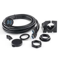 AMPIRE DOUBLE USB BUILT-IN SOCKET WITH 200CM CABLE