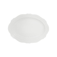 Casa Domani Πιατέλα Οβάλ 23x17cm Λευκή Rim Florence Scallop -Πορσελάνη