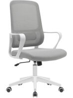 BAKAJI  Γκρι και Λευκή Καρέκλα Γραφείου Περιστρεφόμενη Ρυθμιζόμενη 98-108cm  02840764