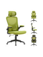 BAKAJI  Πολυθρόνα Γραφείου με Διαπνέον Ύφασμα Πράσινο Περιστρεφόμενη Καρέκλα Γραφείου  02840758