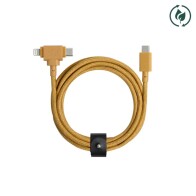 Native Union Belt Cable Duo 2in1, USB C TO USB-C & Lighting, 1.5M, (Kraft)