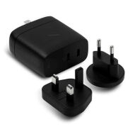 Native Union fast Gan Charger PD 67W with travel Adapter, (Black)