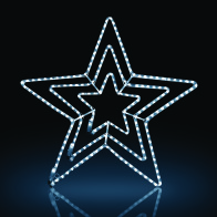 Joylight Φωτοσωλήνας LED Αστέρι Τριπλό και Κοντρόλερ Χρώμα Φωτός Ψυχρό