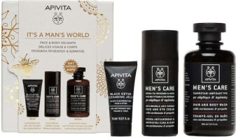 Apivita It's A Man's World Σετ Περιποίησης για Αντιγήρανση, Καθαρισμό Προσώπου & Καθαρισμό Σώματος 3τμχ