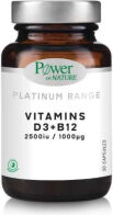 Power Of Nature Platinum Range Vitamins D3 & B12 Πολυβιταμίνη για Ενίσχυση του Ανοσοποιητικού & την Υγεία των Οστών 2.5iu 1000mg Energy 30 κάψουλες