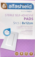 Karabinis Medical Αποστειρωμένα Αυτοκόλλητα Επιθέματα Alfashield 12x8cm 5τμχ