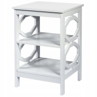 Costway Πολυλειτουργικό Κομοδίνο με 3 Ράφια HW65690WH-2 Λευκό