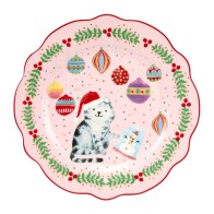 Maxwell Williams Πιάτο 20cm Πορσελάνινο Jolly Joy Joy Cat Σε Συσκευασία Δώρου Ροζ