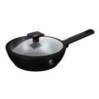 Berlinger Haus BH-7089 Monaco Titan Αντικολλητικό Βαθύ Τηγάνι 24cm με Γυάλινο Καπάκι Μαύρο