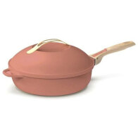 Cookut Fabulous Τηγάνι 28cm Αντικολλητικό 4,5L Με Καπάκι & 8 Χρήσεις Peony Ροζ