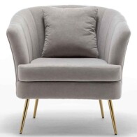 Bakaji Πολυθρόνα από Ύφασμα και Μέταλλο 02838274 Γκρι Χρυσό