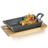 Kuechenprofi Σκεύος Μαντεμένιο με Ξύλινη Βάση 21,5X12,5X6cm – 0.3lt