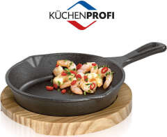 Kuechenprofi Τηγάνι Μαντεμένιο 3lt με Ξύλινη Βάση 26,5x18x5cm