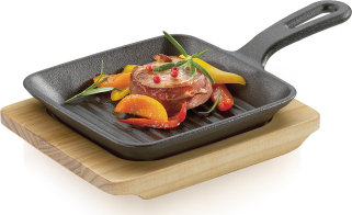 Kuechenprofi Γκριλιέρα Μαντεμένια με Ξύλινη Βάση 23x13,5x5,5cm