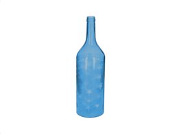 Arti Casa Γυάλινο Διακοσμητικό Μπουκάλι 15x52cm με 18 LED φωτάκια αστέρια, 02374 Χρώμα Μπλε