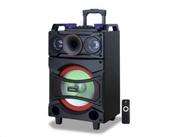 SOGO Φορητό Ασύρματο Ηχείο Καραόκε με σύστημα τρόλεϊ, Μικρόφωνο και LED Φωτισμό σε Μαύρο Χρώμα