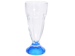 Γυάλινο Ποτήρι Milkshake με χρωματιστή βάση σε 6 διαφορετικά χρώματα Μπλε