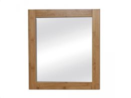 Τετράγωνος Διακοσμητικός Καθρέφτης από MDF ξύλο, σε καφέ χρώμα τύπου bamboo,  48x1.5x21.8 cm, ΜΑΗΕ