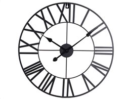 Αναλογικό Μεταλλικό Ρολόι Τοίχου με  57x57x4cm σε μαύρο χρώμα