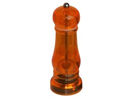 Πλαστικός Μύλος Μπαχαρικών για Αλάτι και Πιπέρι ύψους 17cm,  Πορτοκαλί