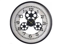Aria Trade Αναλογικό Ρολόι Τοίχου με διάμετρο 48cm σε λευκό χρώμα με μαύρο πλαίσιο