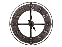 Αναλογικό Μεταλλικό Ρολόι Τοίχου με διάμετρο 76 cm σε καφέ χρώμα